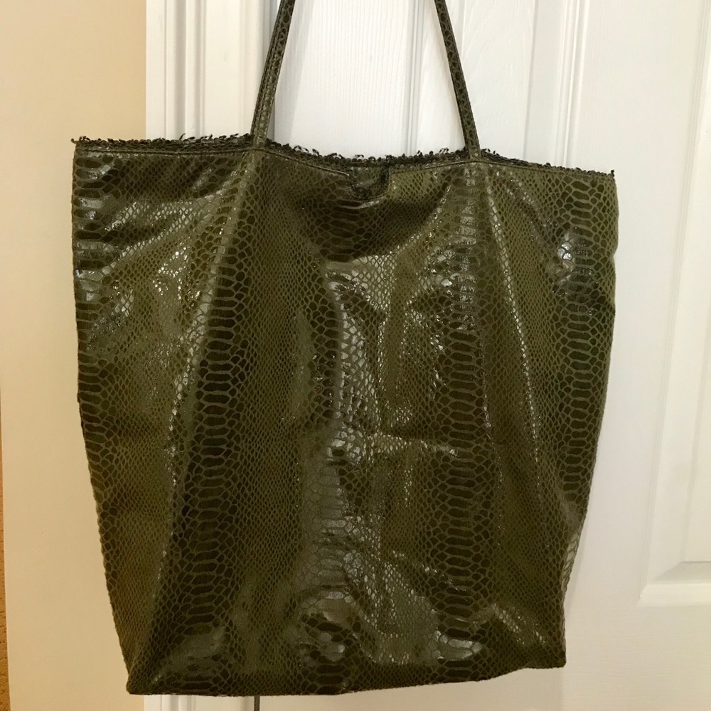 Carlos Falchi Fatto a Mano Faux Snakeskin Tote